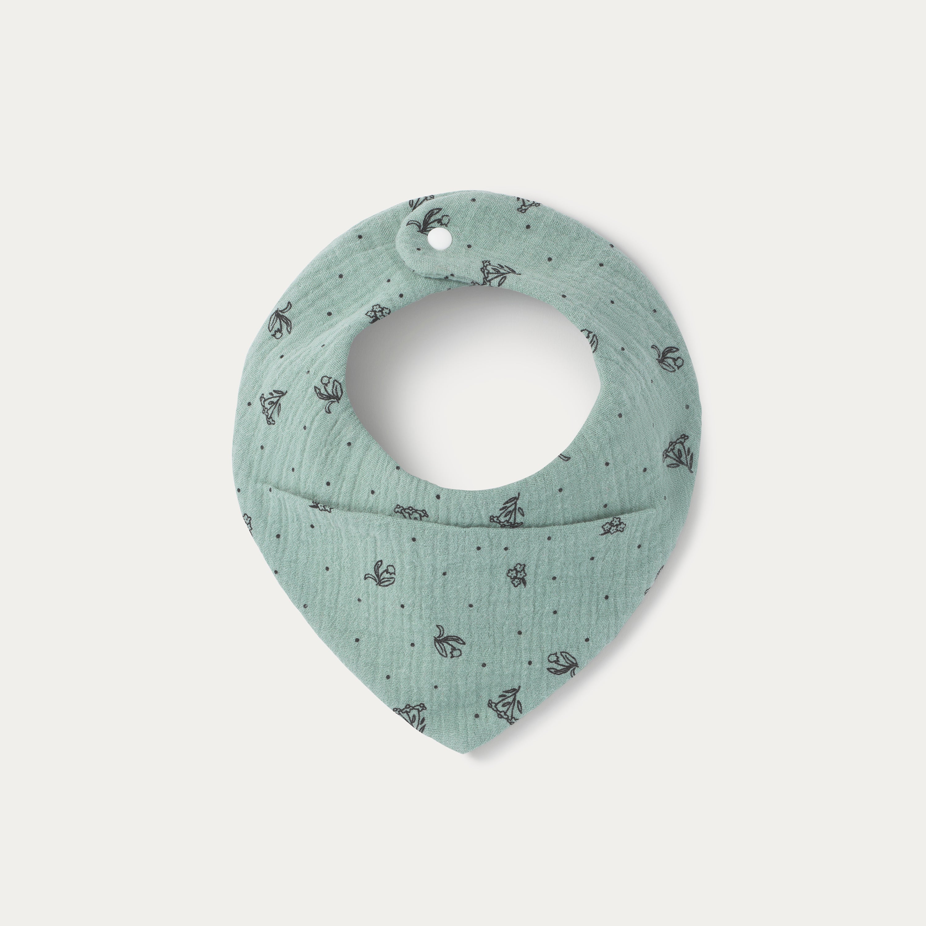 Green Double Gauze Flower Bandana