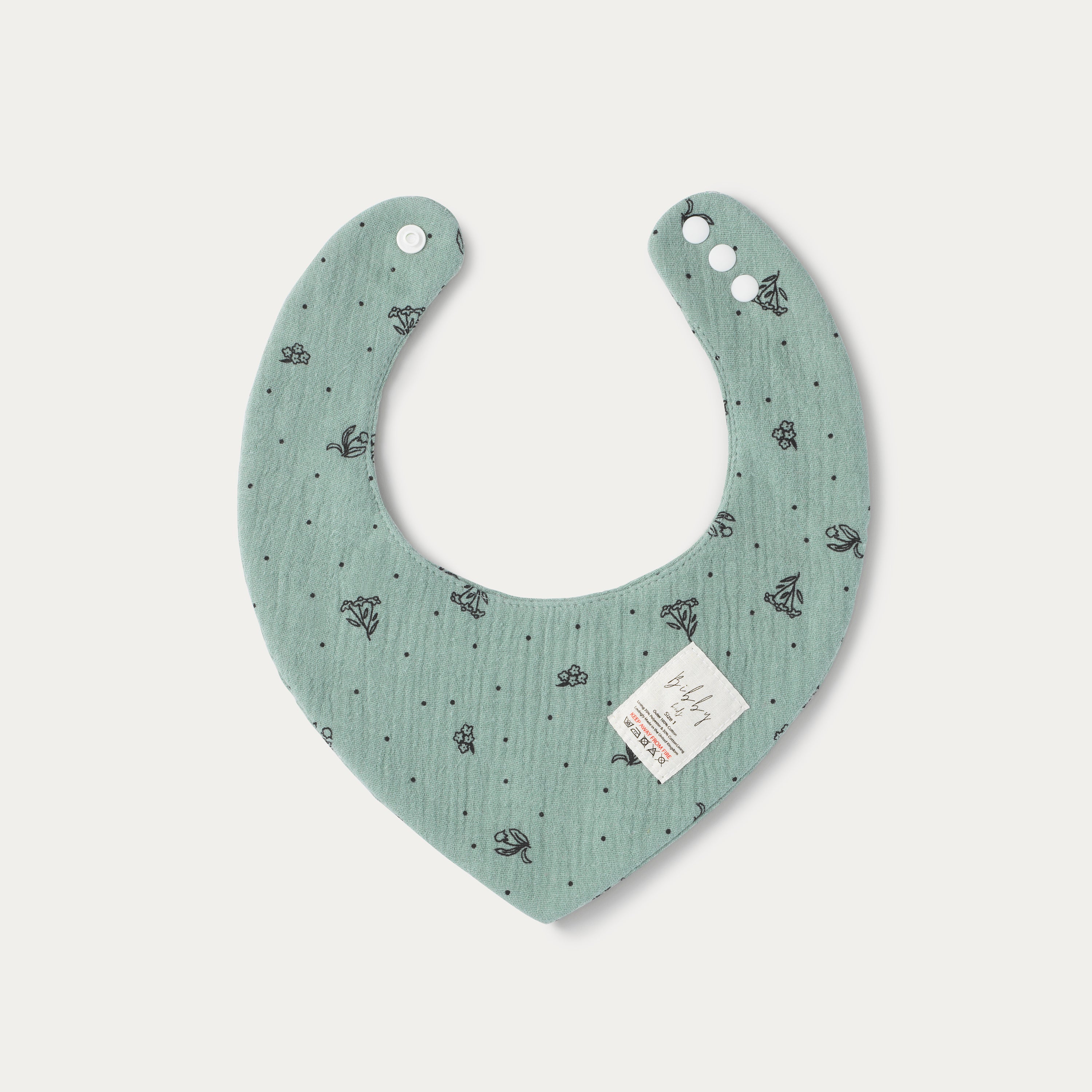 Green Double Gauze Flower Bandana