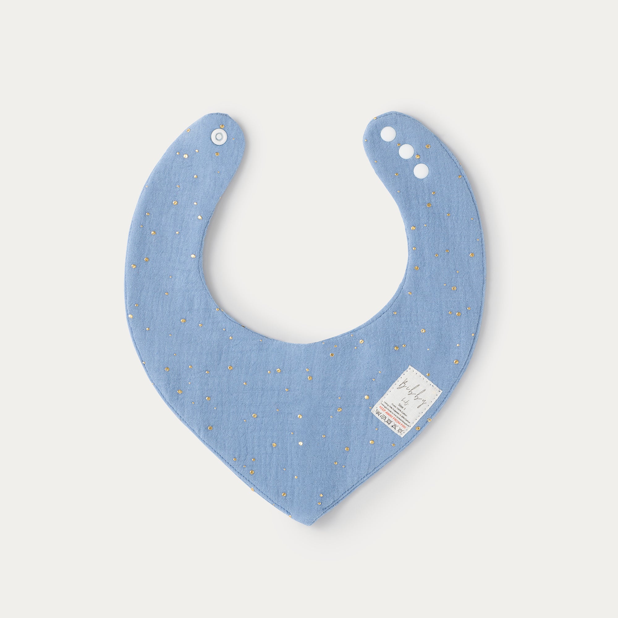 Light Blue Gold Dot Bandana
